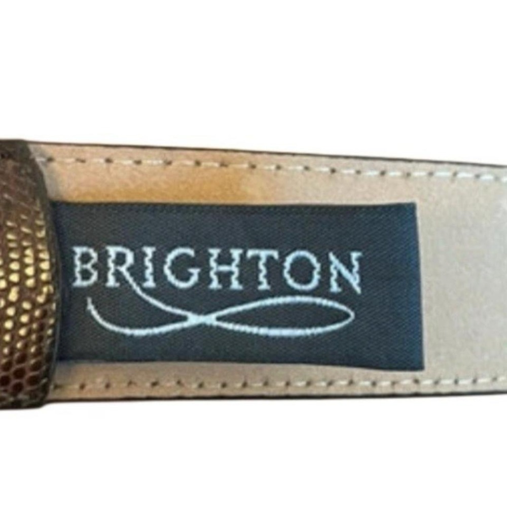 Brighton Vtg Belt Brown Leather Silver Hardware Y2K Western Sz M 30 Rodeo 1990s - Picture 4 of 5